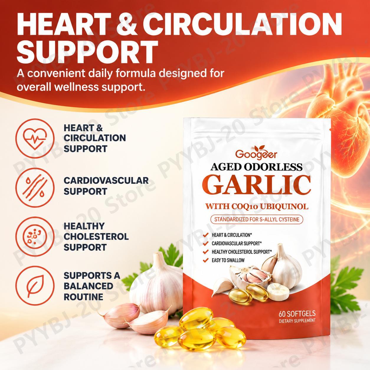 Googeer Aged Odorless Garlic S - Coq10 Ubiquinol Softgel 评论和价格